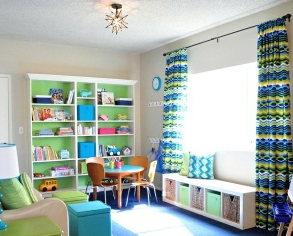svetlá detská izba zelenomodrom prevedení Nápad na dizajn zelenej modrej škôlky