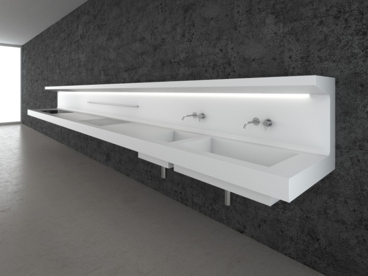 Minimalistické-kuchynské linky-corian-dva-drezy