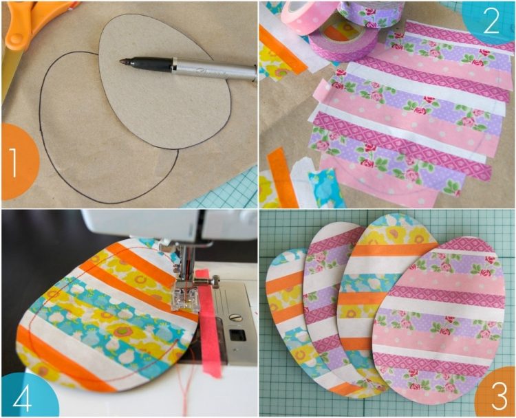 Šitie na Veľkú noc -deti-drotár-vajíčka-lepiaca-páska-dekorácia-farebné-prúžky