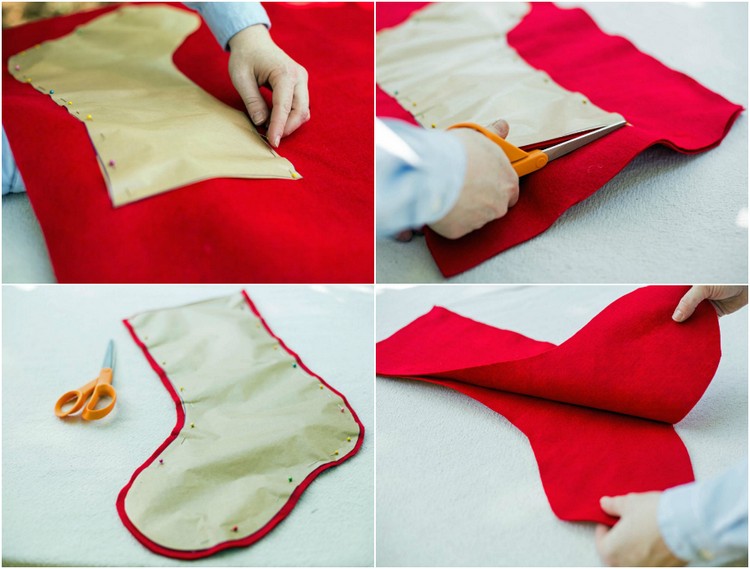 Návod na ručné práce - mikulášske čižmy vyrobené z látky bez šitia nicholas-boots-drotár-plsť-bez-šitia-rezanie-vzor-šablóny-rezanie