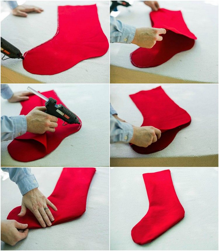 Mikulášske čižmičky z látky prilepte horúcim lepidlom nikolausstiefel-tinker-cítil-návod-lepidlo-pištoľ-lepidlo-namiesto-šiť