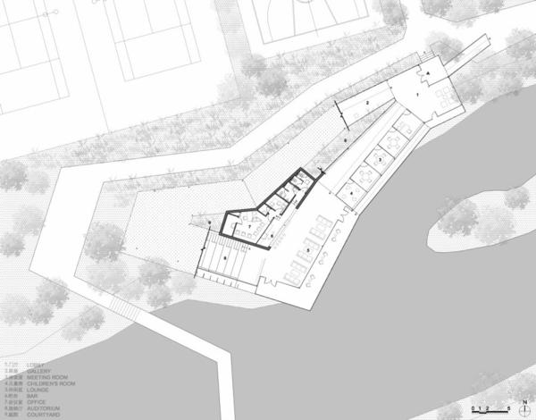 riverside clubhaus Trace Architektonický plán firmy riverside-clubhaus-Trace-architects-office-plan