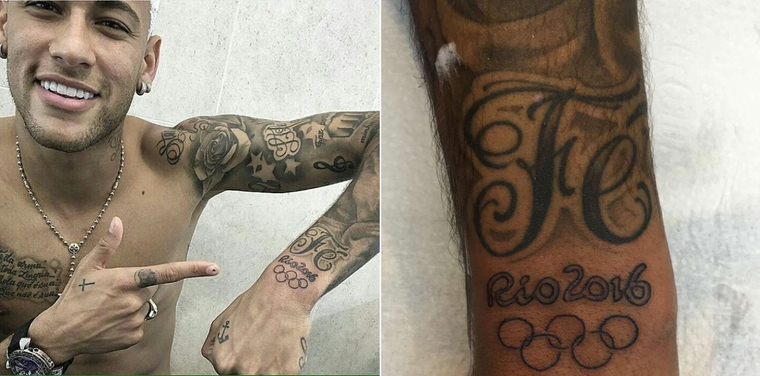 Neymar új tetoválása a Rio de Janeiro -i olimpiai győzelem előtt - 2016 - 2. fotó