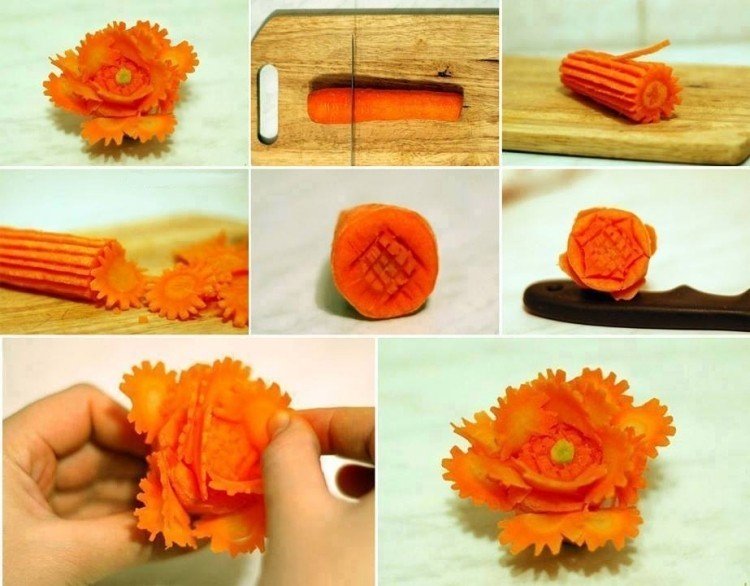 Zelenina-vyrezávanie-návod-mrkva-kvet-urob si sám