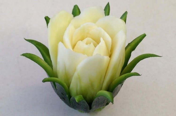 rezba-zelenina-cuketa-ruža-vyrob si sám