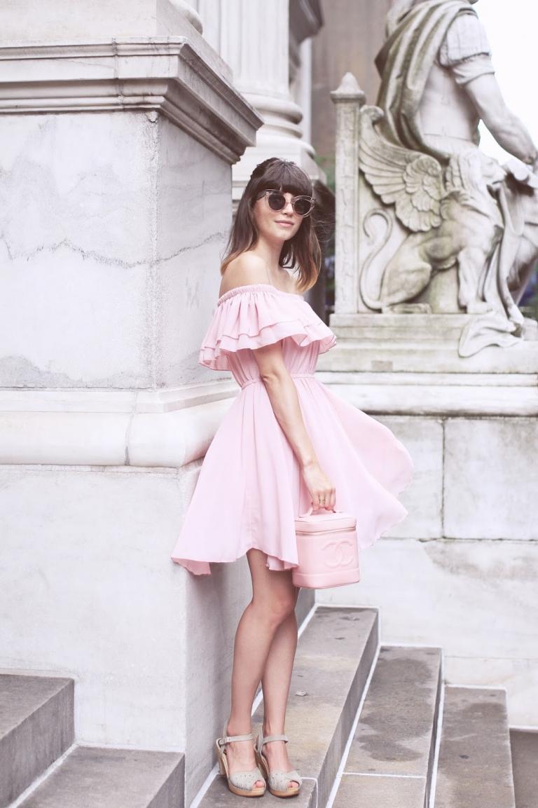 Off -rameno blúzka rockabilly sukne z nafúkaného rukávu