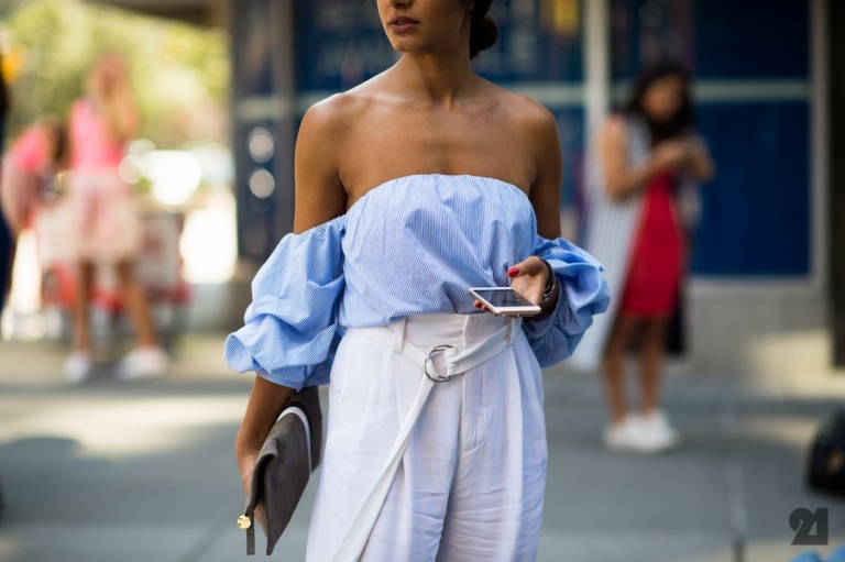 Off blúzka dlhé nohavice široké nohavice