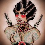 old school tetoválásvázlatok lányok 3