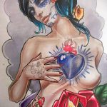 old school tetoválásvázlatok lányok 16