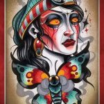 old school tetoválás vázlatok lányok 25