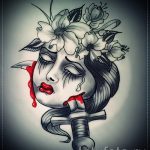 old school tetoválásvázlatok lányok 30