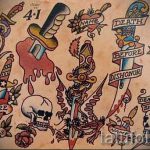 old school tetoválásminták a 14 -es lábon