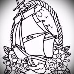 old school tetoválás vázlatok vitorlás hajó 2