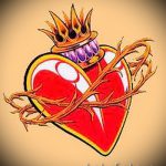 old school tetoválás vázolja a szívet 2