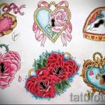 old school tetoválás a szív szívét vázolja fel 5