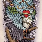 old school tetoválás vázlatok bagoly 2