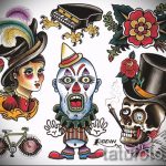 old school tetoválás vázlatok koponya 6