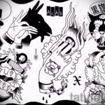 tetoválásvázlatok fekete -fehér old school