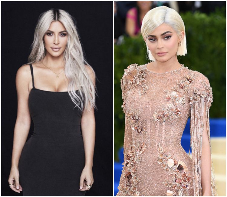 olivová koža blond farba vlasov kardashians