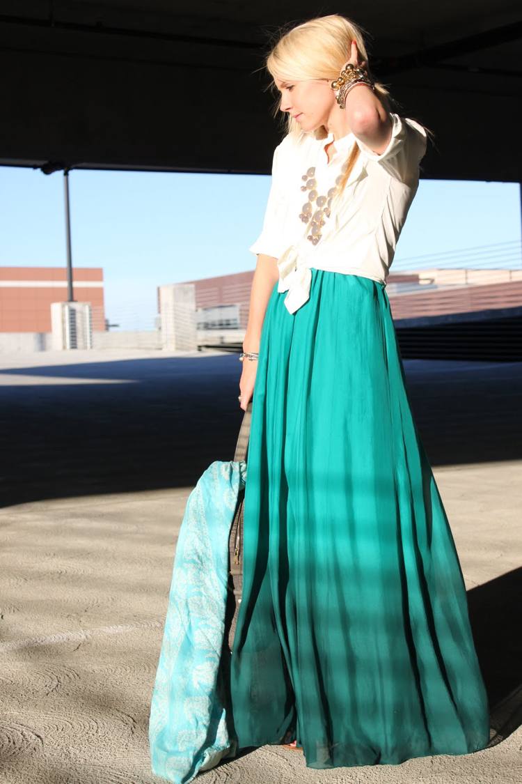 Ombre pohľad Ombre look-oblečenie-leto-trend-mxi-rock-zelená