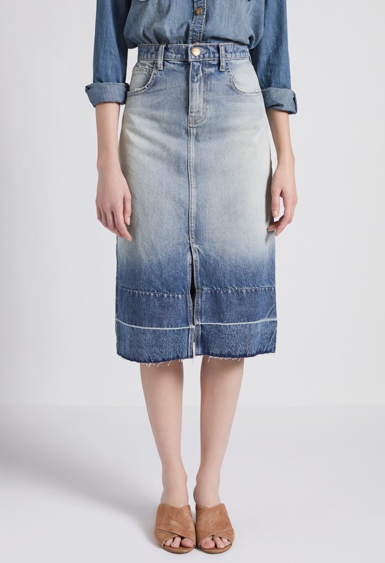 sukňa ombre-look-oblečenie-leto-trend-midi-denim