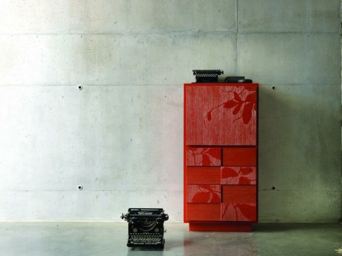 kolekcia nábytku ombre šatníková skriňa červené efektívne kvetinové kvety