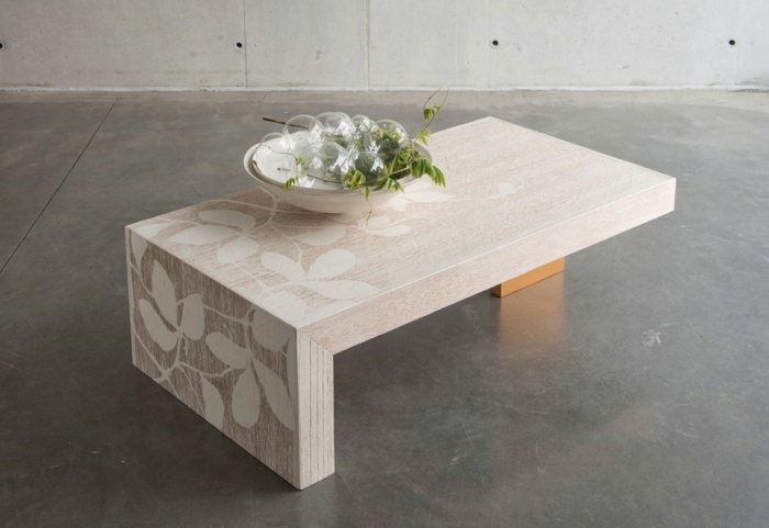 konferenčný stolík cespitosa colletion kvety vzor biela béžová