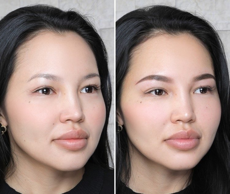 Ombre púder na obočie permanentný make -up obočia