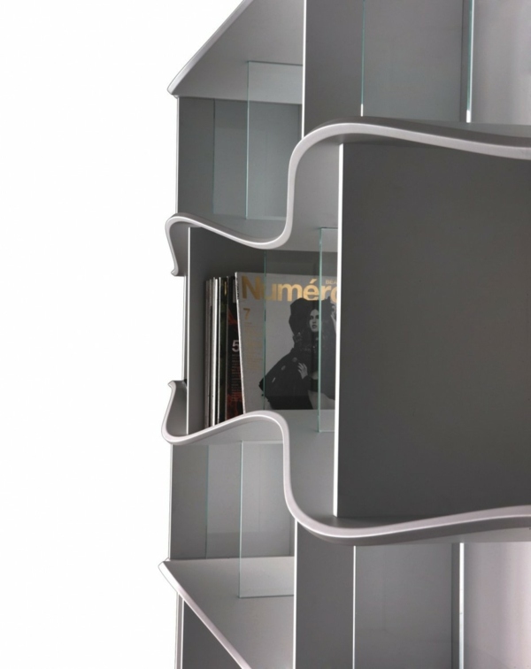 Detail z modulárneho regálu - vlnový efekt