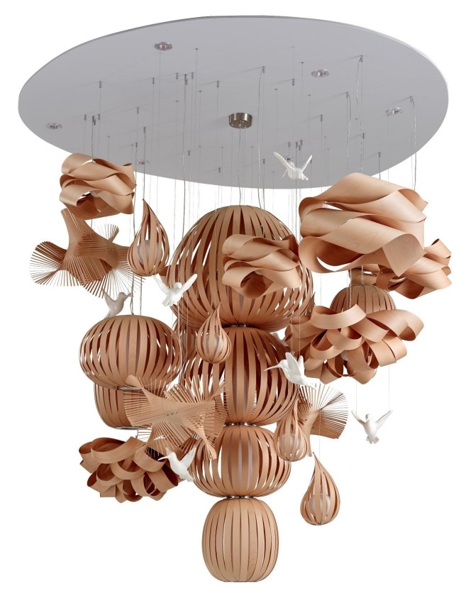 ružové motívy kandelábrových dizajnových lustrov od lzf lamp