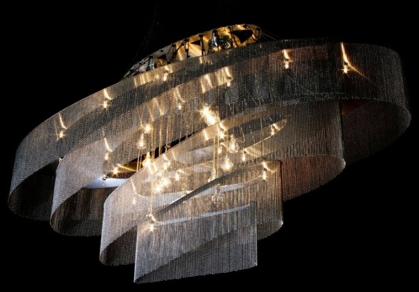 šikmý špirálovitý vŕbový luster dizajn vyrobený z ocele