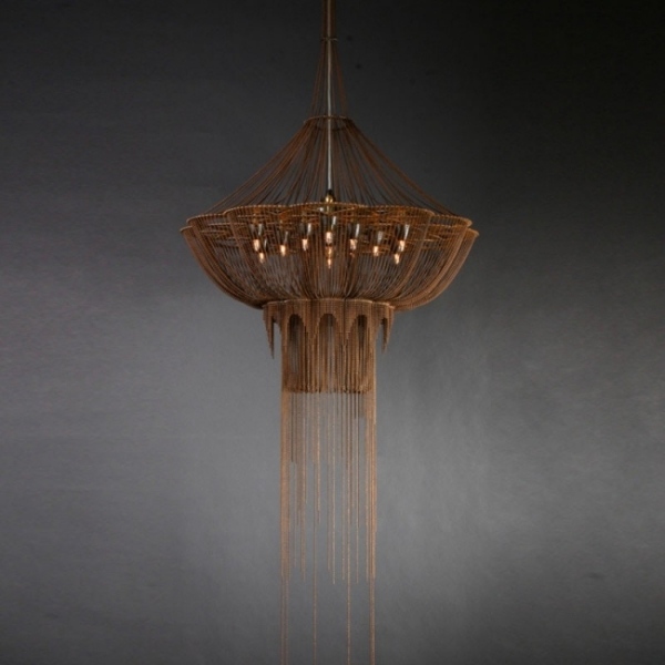 hrdzavý vzhľad vŕbového lustra vyrobený z ocele