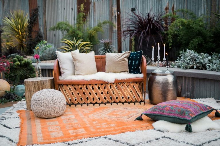 Vankúše balkónové orientálne bývanie trendy Boho Chick štýl bývania