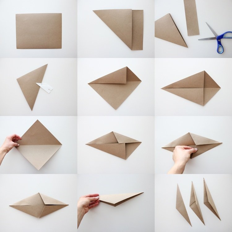 jednoduchý návod na skladanie na obrázkoch pre origami star Origami na Vianoce -hviezdička-skladanie-návod-hnedý-papier-obrázky-kutilstvo