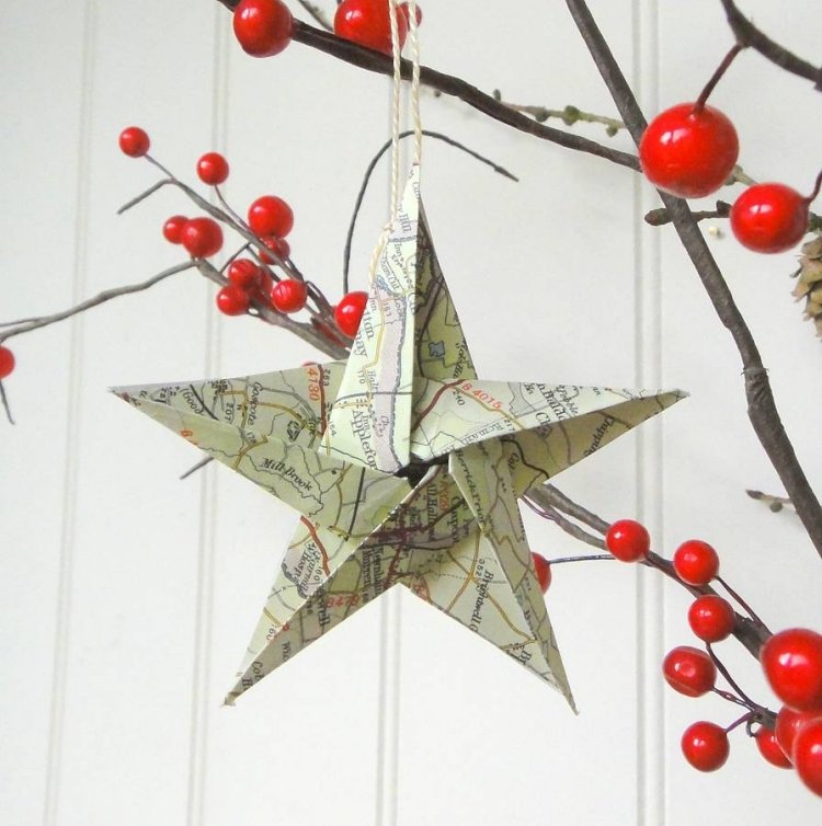 Zložte vianočnú hviezdu z päťcípého papiera sami origami-vianočné-hviezdne-nápady-päťbodové-vianočné vianočné pohľadnice-papier