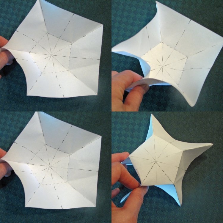 Nakreslite a napodobnite schému skladania origami-vianočné-hviezdičky-skladacie-pokyny-kresba-päťbodové-papier-päťuholník