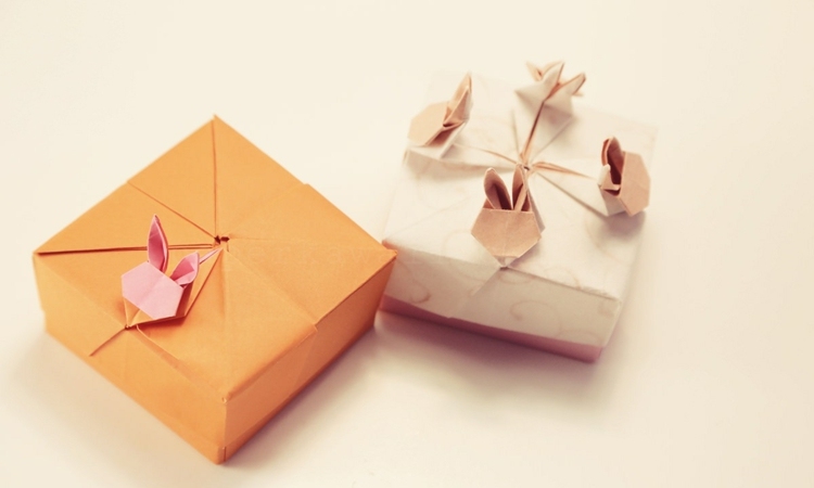 králik origami darček dekorácia šperky prívesok na hlavu jednoduchý