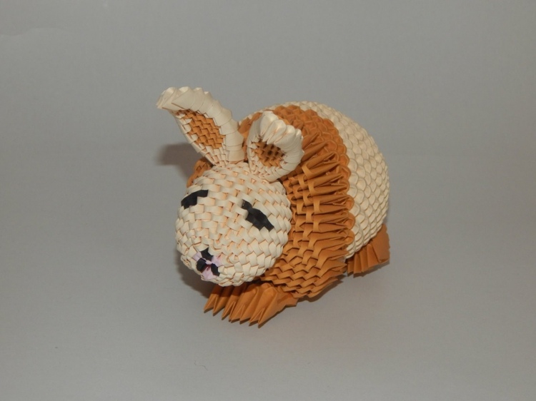 origami králik 3d nápad modulárny pokročilé pokyny