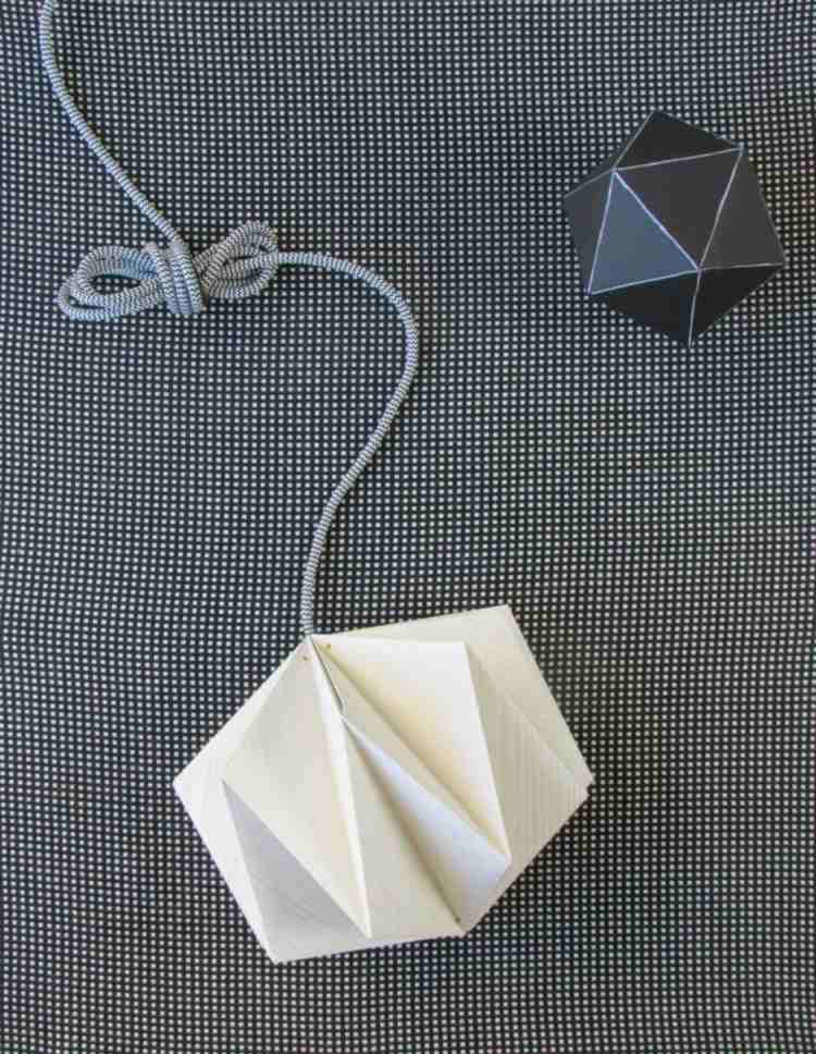 lampa origami diy nápad káblová dekorácia moderná