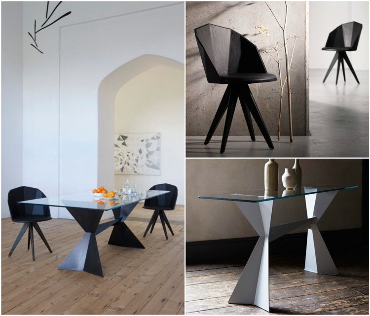 origami-nábytok-stôl-stolička-kov-koža