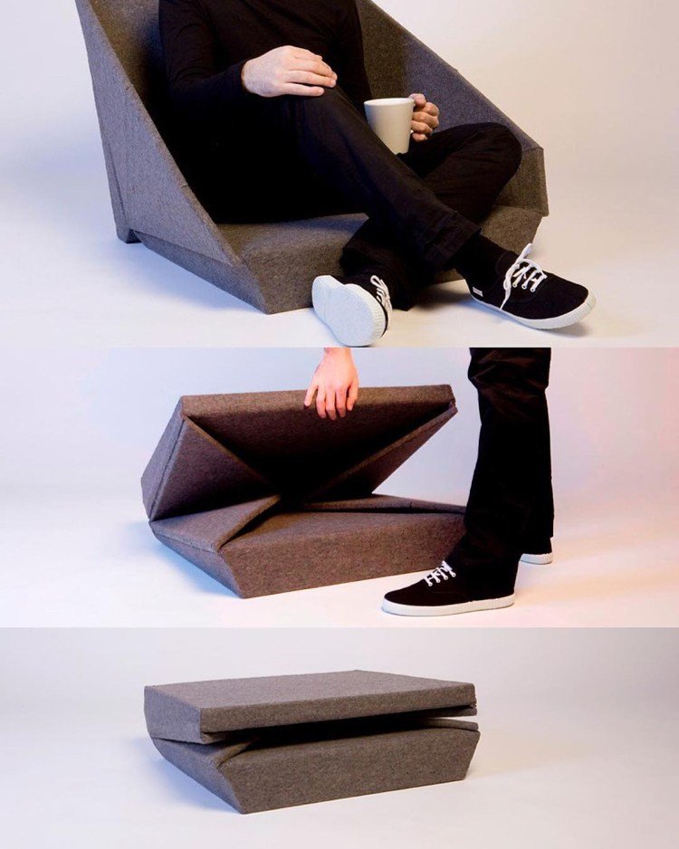 origami-nábytok-kreslo-skladací-nábytok-plsť