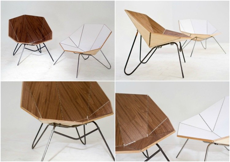 origami-nábytok-kreslo-drevené pánty-skladací-kovový rám