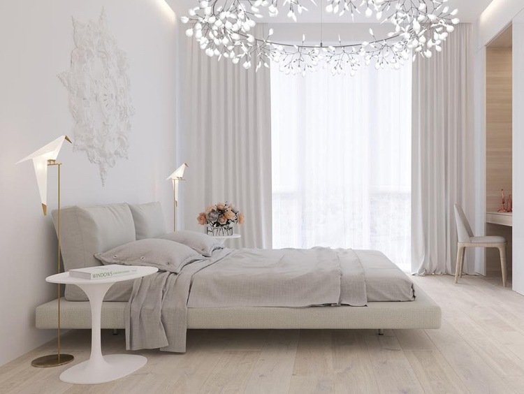 origami-podlahové svietidlá-spálňa-biele vtáky