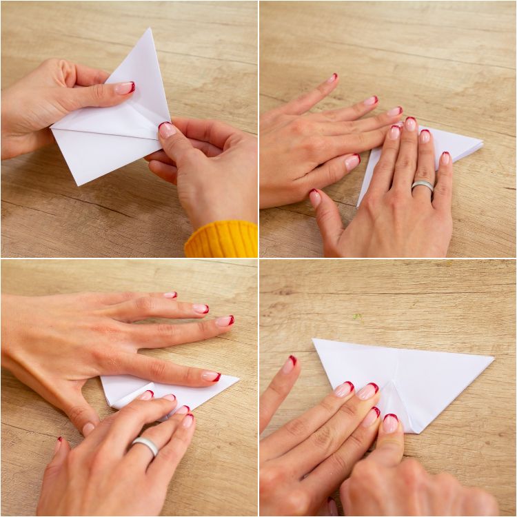 origami hviezdy vianočné hviezdy sa pohadzujú biely list papiera päťuholníkový záhyb