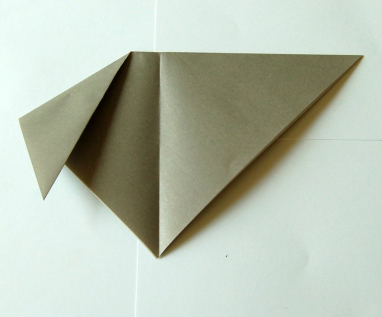 drotár origami zvieratá, sklopné uši, pes, krok 5