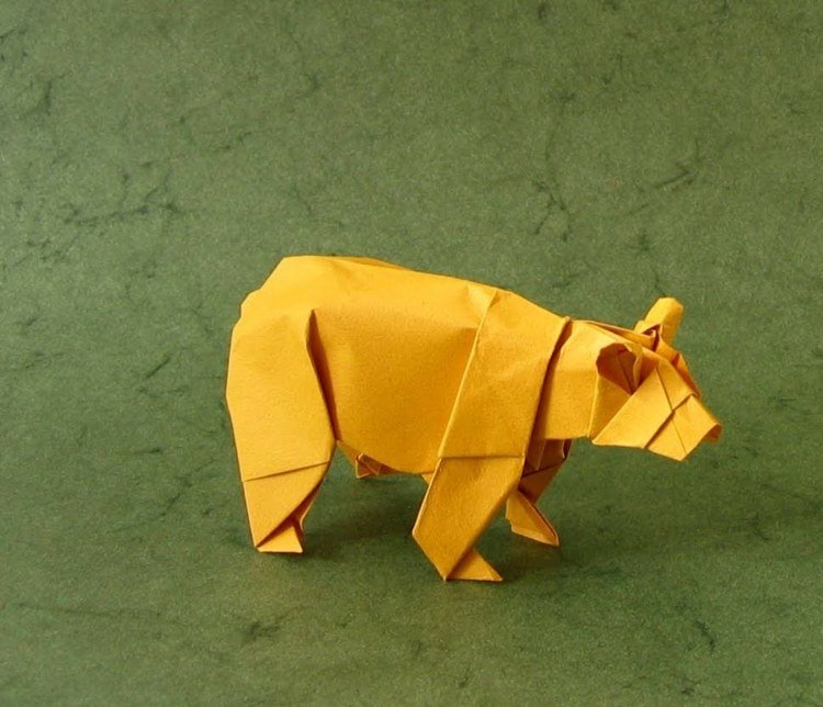 drotár origami zvieratá baer žltý kutilský tip