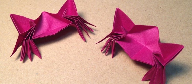 origami zvieratá drotár ružový rak krabový papier nápad