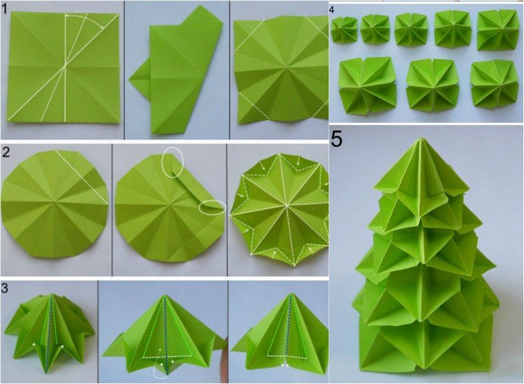 návod na skladanie origami zeleného vianočného stromčeka origami-vianoce-skladacie-navody-vianocny-stromcek-papier