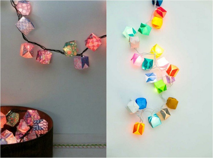 Okoreňte vianočné osvetlenie okoreniť origami-vianoce-farebné-víly-svetlá