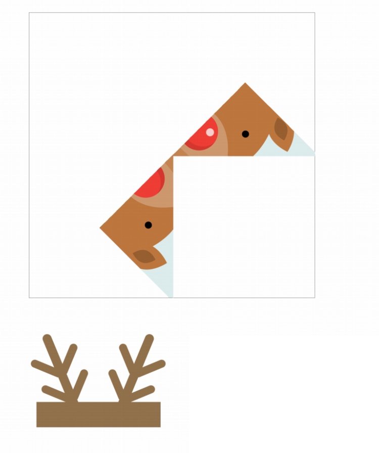 Šablóna na tlač origami papiera 15X15 na skladanie sobov